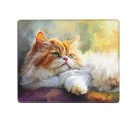 Tapis de souris mignon petit chat perdu pour ordinateurs portables de bureau, tapis de souris carré lavable, sans fil, base en caoutchouc antidérapant pour bureau d'ordinateur