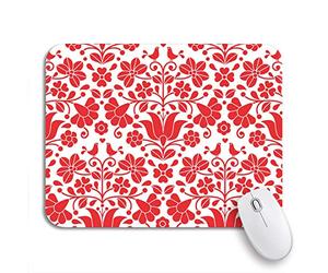 Tapis De Souris Modèle Kalocsai Fleur Rouge Embrboidery Folklore Hongrois Europe Bureau Tapis Souris Base en Caoutchouc Antidérapante Tapis De Souris D'Ordinateur, pour Jeux, Maison, 25 x 30cm