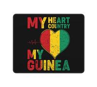 Tapis De Souris Mon Coeur Mon Pays Ma Guinée Accessoire Bureau Anti-Dérapant Souris Tapis Moderne Mouse Pad Pour Bureau Ordinateur Pc 25X30Cm