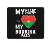 Tapis De Souris Mon Coeur Mon Pays Mon Burkina Faso Tapis De Bureau Étanche Accessoire Bureau Anti-Dérapant Accessoires De Jeu Mac Et Pc pour Pc Ordinateur Travail 25X30Cm