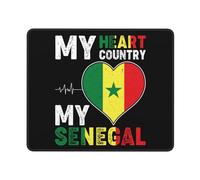 Tapis De Souris, Mon Coeur Mon Pays Mon Sénégal Tapis De Souris Gaming Base en Caoutchouc Souris De Bureau Stable Gaming Mousepad pour Joueurs Professionnels Souris 25X30Cm