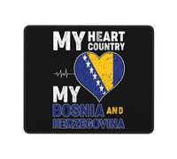 Tapis De Souris Mon Cœur, Mon Pays, Ma Bosnie-Herzégovine Souris Tapis Durable Mouse Pad Portable Gamer Mouse Pad pour Gaming Souris Clavier 25X30Cm