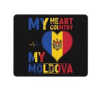 Tapis De Souris, Mon Cœur, Mon Pays, Ma Moldavie Gaming Mousepad Durable Gamer Mouse Pad Portable Tapis Souris pour Pc Souris 25X30Cm