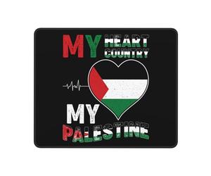 Tapis De Souris Mon Cœur, Mon Pays, Ma Palestine Tapis De Souris De Jeu Étanche Sous-Main Pour Clavier Et Souris Anti-Dérapant Mousepad Pour Travail Clavier Ordinateur 25X30Cm