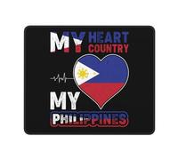 Tapis De Souris Mon Cœur, Mon Pays, Mes Philippines Tapis De Souris Gaming Portable Souris Tapis Durables sous-Main pour Clavier Et Souris pour Travail Bureau Ordinateur 25X30Cm