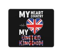 Tapis De Souris Mon Cœur, Mon Pays, Mon Royaume-Uni Durable Tapis De Souris Gaming Durables Mouse Pad pour Pc Ordinateur Gamer 25X30Cm