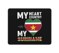 Tapis De Souris Mon Cœur, Mon Pays, Mon Suriname Tapis De Souris Gaming Accessoire Bureau Durable sous-Main pour Clavier Et Souris pour Souris Clavier Bureau 25X30Cm
