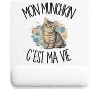 Tapis de Souris Mon Munchkin C'est ma Vie | Tapis Ergonomique 22 × 18 cm Repose-Poignet en Mousse | Bureau Télétravail Études | Cadeau Propriétaire Chat Homme Femme Anniversaire Noël