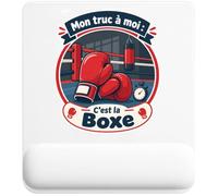 Tapis de Souris Mon Truc à Moi : C'est la Boxe Mon Truc à Moi - Activité | Tapis Ergonomique 22 × 18 cm Repose-Poignet Mousse | Bureau Télétravail Études | Idée Cadeau Boxeur Boxeuse Collègue Noël