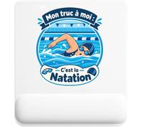Tapis de Souris Mon truc à moi : C'est la Natation Mon truc à moi - Activité | Tapis Ergonomique 22 × 18 cm Repose-Poignet Mousse | Bureau Télétravail Études | Idée Cadeau Nageur Nageuse Collègue Noël