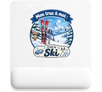 Tapis de Souris Mon Truc à Moi : C'est Le Ski Mon Truc à Moi - Activité | Tapis Ergonomique 22 × 18 cm Repose-Poignet Mousse | Bureau Télétravail Études | Idée Cadeau Skieur Skieuse Collègue Noël
