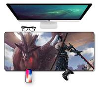 Tapis De Souris Monster Hunter World Speed Gaming, Tapis De Souris 700 X 300 Mm, Grand Tapis De Souris Grand Format XXL avec Base Épaisse De 3 Mm, Précision Et Rapiditéparfaites