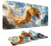 Tapis de Souris Mont Dragon XXL 1000x500x3 mm Grand Tapis Souris Bords Cousus Imperméable Antidérapant Grand Accessoire Bureau étendu pour PC, Ordinateur Portable Améliore Précision et Vitesse j0xk563