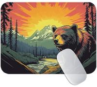 Tapis de Souris Montagne 20 x 15 cm, Tapis Souris Gaming Ours, Mouse Pad avec Base Anti-Dérapante en Caoutchouc, Améliore la Précision et la Vitesse, Petit Portable Mouse pad pour Gamer, Bureau M3-716