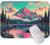 Tapis de Souris Montagne 35 x 30 cm, Tapis Souris Gaming Paysage, Mouse Pad avec Base Anti-Dérapante en Caoutchouc, Améliore la Précision et la Vitesse, Petit Portable Mouse Pad pour Gamer M3-360