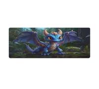 Tapis de Souris Motif bébé Dragon Volant Grand Format 30x80cm antidérapant imperméable Bords Cousus pour Jeux Bureau Maison
