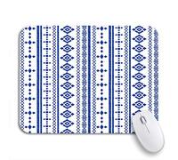 Tapis De Souris Motif Bleu Ethnique Bohème Tribal Bordure Géo Porcelaine Noël Tapis De Souris D'Ordinateur Résistant À Usure Tapis De Souris Carré, pour Maison, Ordinateur, 25 x 30cm