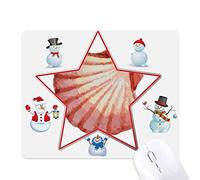 Tapis de souris motif bonhomme de neige de la famille des étoiles de la vie marine rouge