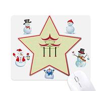 Tapis de souris Motif bonhomme de neige de la famille Motif pavillon Chine