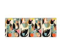 Tapis de souris motif chat art moderne du milieu du siècle 30,5 x 80 cm