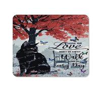 Tapis de souris motif chat noir, Those We Love, Don't Go Away, base en caoutchouc antidérapant, pour ordinateur portable, ordinateur et PC, tapis de souris lavable avec chiffon, pour jeux, bureau