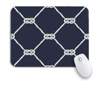 Tapis De Souris Motif De Corde Nautique sans Fin, Boucle Blanche Marine, Nœuds Marins Bureau Tapis Souris Résistant À Usure Tapis De Souris D'Ordinateur, pour Maison, Jeux, 25 x 30cm