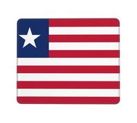 Tapis de souris motif drapeau du Libéria avec bords cousus - Petit sous-main pour souris sans fil - 7,9 x 24,1 cm
