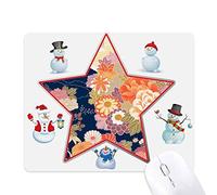 Tapis de souris motif feuille d'érable Japon Noël Bonhomme de neige Famille étoile