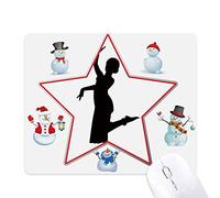 Tapis de souris motif paon dansant artistique de Noël bonhomme de neige Famille étoile
