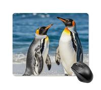 Tapis de souris motif pingouin et mer avec bords cousus, tapis de souris en tissu lavable, tapis de souris en caoutchouc antidérapant, design parfait pour les jeux, ordinateur portable, travail de