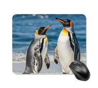 Tapis de souris motif pingouin et mer avec bords cousus, tapis de souris en tissu lavable, tapis de souris en caoutchouc antidérapant, design parfait pour les jeux, ordinateur portable, travail de
