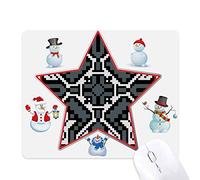 Tapis de souris Motif russe Motif pays de Noël Bonhomme de neige Famille étoile