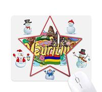 Tapis de souris Motif Sept Terre Maurice Graffiti Noël Bonhomme de neige Famille Star