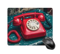 Tapis de souris motif téléphone Londres rétro avec bords cousus, tapis de souris lavable en tissu antidérapant, design parfait pour les jeux, ordinateur portable, travail de bureau