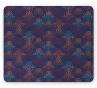 Tapis De Souris Motifs d'art Populaire Royaux Orientaux Ethniques Psychédéliques Marocains Bohèmes Tapis De Souris Carré Doux Tapis Souris, pour Ordinateur, Ordinateur Portable, 25x30cm