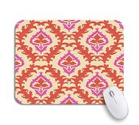 Tapis De Souris Motifs Ornementaux Traditionnels D'Asie Centrale Suzani Rouge Motif Ikat Tapis De Souris Carré Résistant À Usure Tapis Souris, pour Jeux, Maison, 25 x 30cm