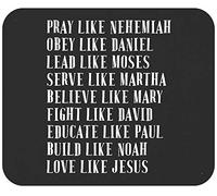 Tapis De Souris Motivation God Jesus Prayer Pray Obey Lead Serve Believe Love Like Christianty Mousepad Anti-Dérapant Mouse Pad Comfortable Tapis De Bureau pour Table Voyage Claviers 25X30CM