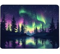 Tapis de Souris Mousepad de Bureau 30 x 25 cm Ultra Mince Tapis Souris avec Bords Cousus Mouse Pad Base en Caoutchouc Antidérapante Lavable Vitesse Précision Améliorées Travail Aurora Violet w0j-317