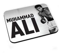 Tapis de souris Muhammad ali / champion de boxe / photo noir et blanc Noir G