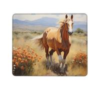 Tapis de souris multi-tailles Horses in The Fields pour bureau, étude et jeu - Tapis de souris avec forte adhérence et surface épaisse et confortable