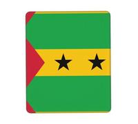 Tapis de souris multicolore avec motif drapeau de Sao Tomé et Principe en caoutchouc épais 21,1 x 26,2 cm pour bureau, jeux, étude et bureau