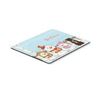 Tapis de souris multicolore Caroline's Treasures Merry Christmas Staffordshire Chocolate 7,75 x 9,25 cm (BB2379MP)