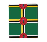 Tapis de souris multicolore en caoutchouc épais avec bord verrouillable pour bureau, jeux, étude et bureau Motif drapeau du Commonwealth de la Dominique 21,1 x 26,2 cm