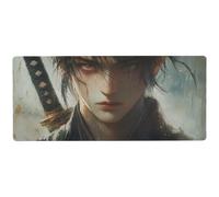 Tapis de souris multifonction pour salle de jeux - Motif samouraï japonais - 80 x 30 cm