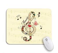 Tapis De Souris Musique Rouge Clé De Sol Musicale Pop Note Festival Instrument Tapis De Souris Carré Glissement Facile Tapis Souris, pour Maison, Ordinateur, 25 x 30cm