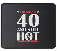 Tapis De Souris My Husband is 40 40Th Birthday Mouse Pad Comfortable sous-Main Anti-Dérapant Tapis De Bureau pour Claviers Voyage Table 25X30CM