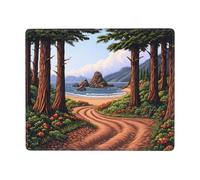 Tapis de souris mystérieux chemin de jungle pour ordinateurs portables de bureau, tapis de souris carré lavable, base en caoutchouc antidérapant pour bureau d'ordinateur