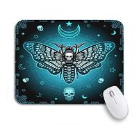 Tapis De Souris Mystérieux La Couleur De La Tête Morte du Papillon Cercle Mystique Tapis De Souris Carré Lavable Tapis Souris, pour Maison, Jeux, 25 x 30cm