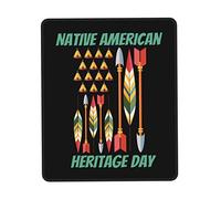 Tapis De Souris Native American Flag Mousepad Doux Mouse Pad Anti-Dérapant sous-Main pour Claviers Voyage Travail 25X30CM