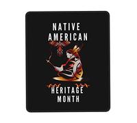 Tapis De Souris Native American Heritage Month Indigenous Tapis De Bureau Anti-Dérapant Mousepad Parfait sous-Main pour Voyage Claviers Table 25X30CM